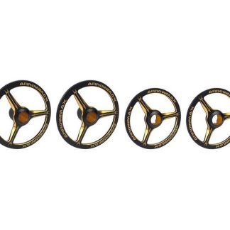 Arrowmax - Alu Set-Up Wheel for 1/8 On-Road Cars Black Golden (4pcs)